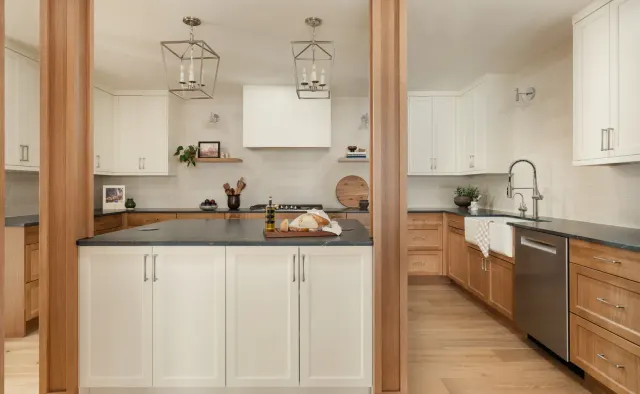 Rusty Fig Residence: Two-tone rift-cut oak + creamy white shaker — view 1